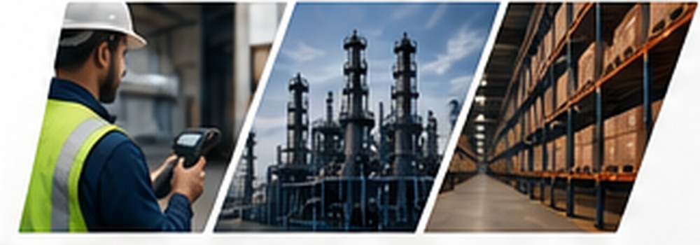 Asset management operations: site verification, industrial infrastructure and warehouse inventory
